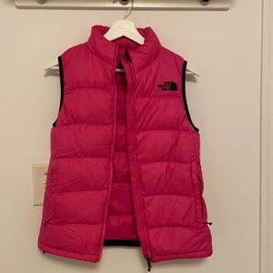 The North Face winter hot pink down vest